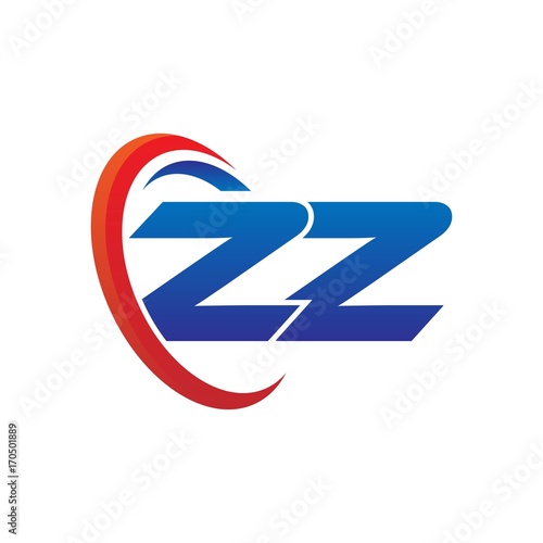 Free Download modern dynamic vector initial letters logo zz with circle swoosh red blue - GFXLoad