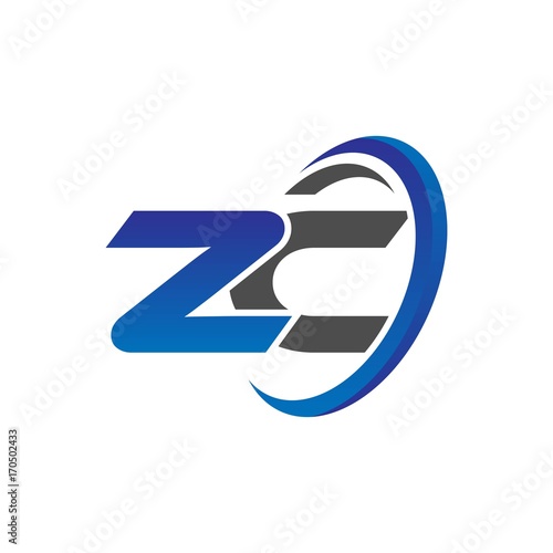 Free Download vector initial logo letters zc with circle swoosh blue gray - GFXLoad
