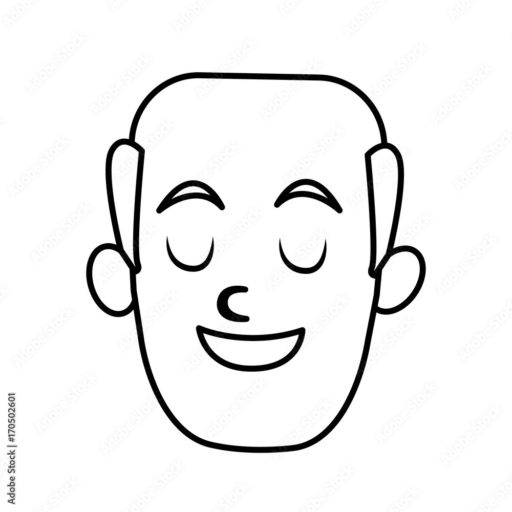 Man smiling with eyes closed icon vector illustration graphic design Man smiling with eyes closed icon vector illustration graphic design
