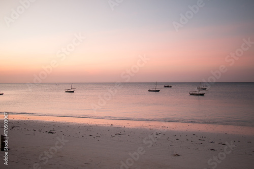 The afterglow of the Sunset in Nungwi Zanzibar
