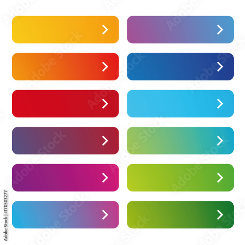 Empty web button set colorful
