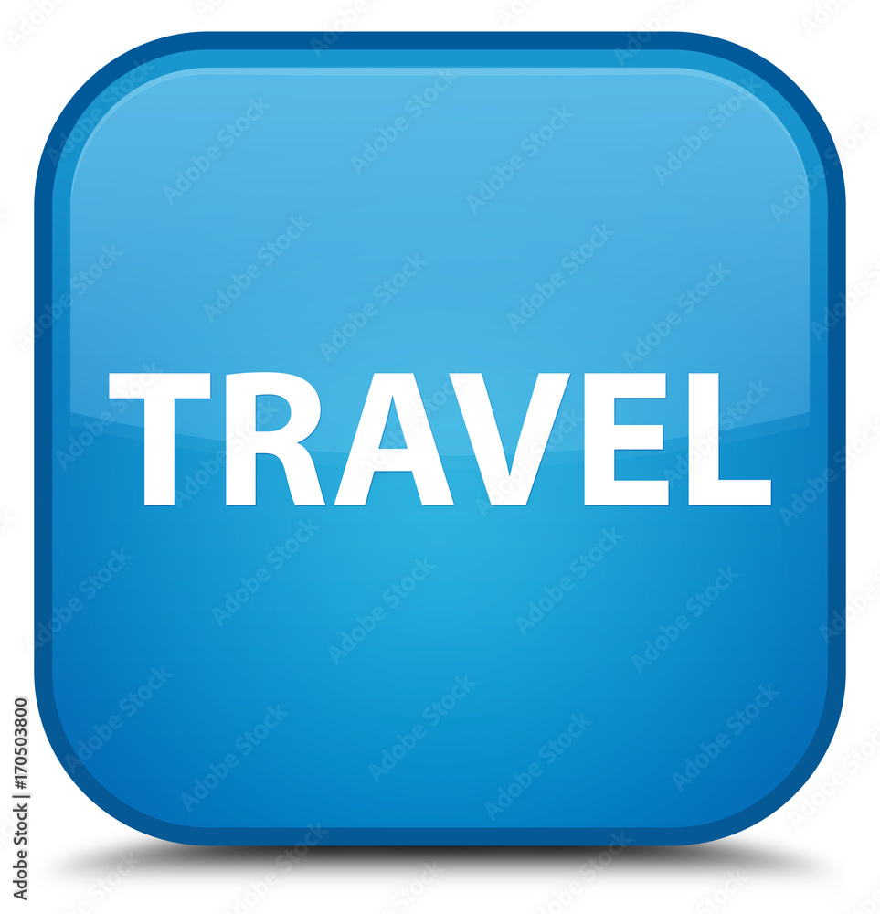 Travel special cyan blue square button Travel special cyan blue square button
