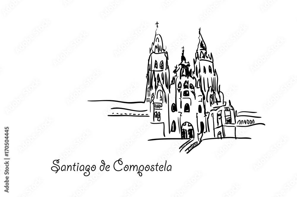 Santiago de Compostela. - obrazy, fototapety, plakaty 