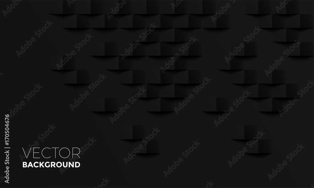 Abstract black background with brick shadow vector texture backdrop interior design