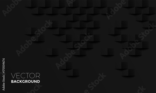 Abstract black background with brick shadow vector texture backdrop interior design