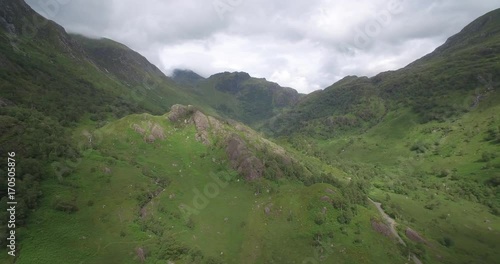 Aerial, Landscapes Around Loch Achtriochtan, Glencoe, Scotland - Native Version photo