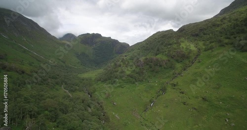 Aerial, Landscapes Around Loch Achtriochtan, Glencoe, Scotland - Native Version photo