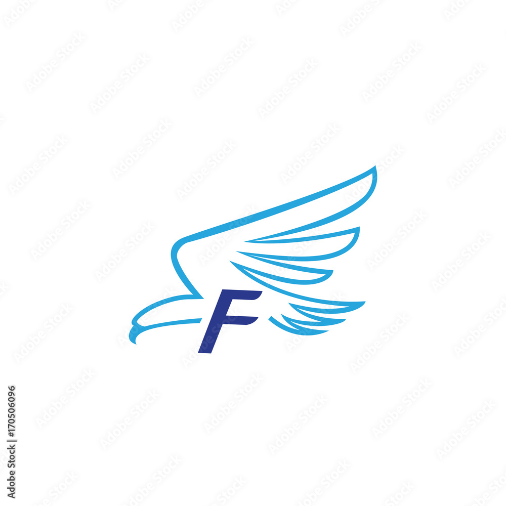 Fototapeta premium Initial F Logo Falcon 