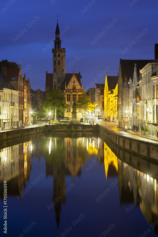 Bruges Poortersloge At Night