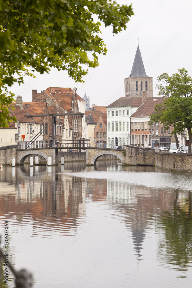 Canal Bridge At Potterierei In Bruges Canal Bridge At Potterierei In Bruges