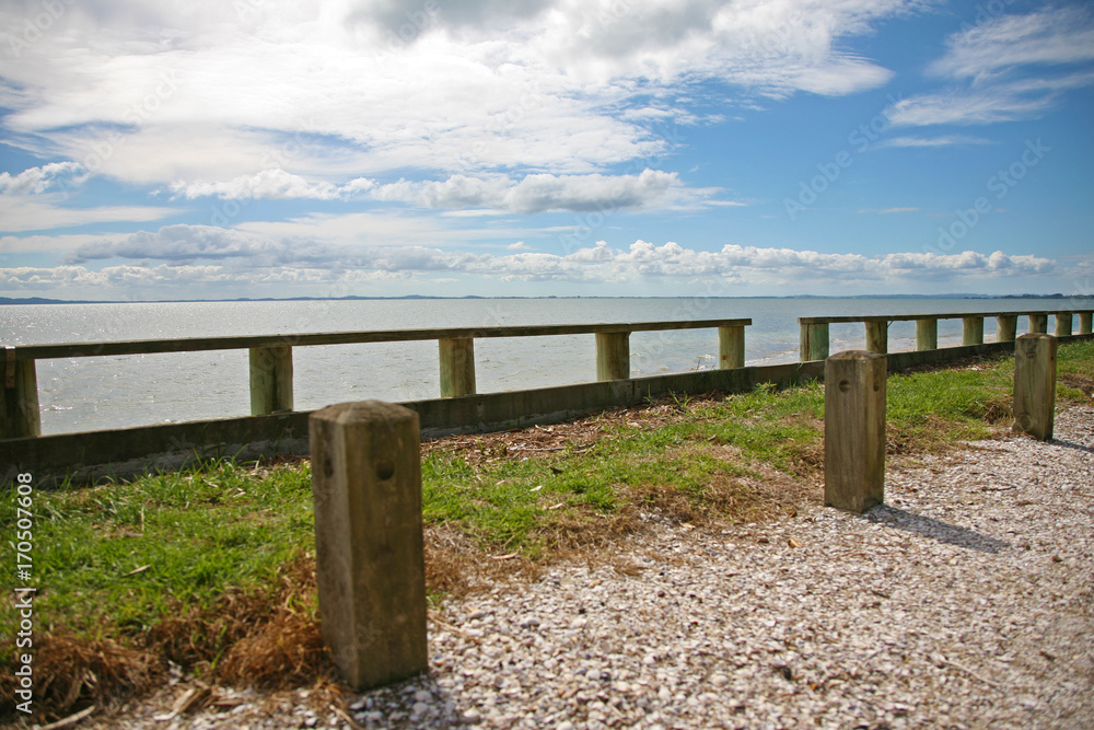 Fence beside Manukau Harbour, Auckland, New Zealand Fence beside Manukau Harbour, Auckland, New Zealand