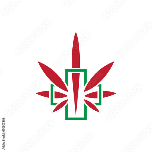 cannabis therapy medical and healthcare Logo