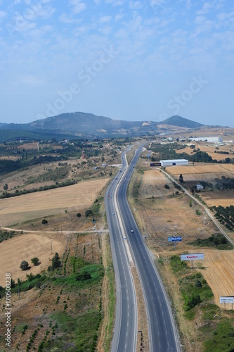 Panoramic Turkey,Roads,farms,mountains,