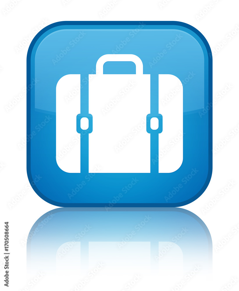 Bag icon special cyan blue square button Bag icon special cyan blue square button