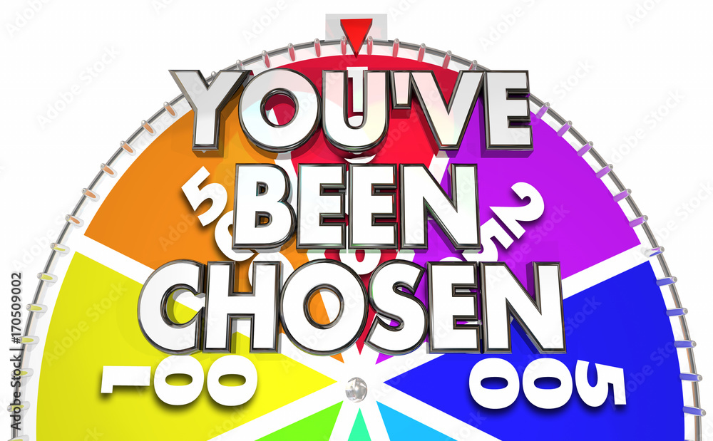 Youve Been Chosen Spinning Game Show Wheel Winner 3d Illustration Stock ...