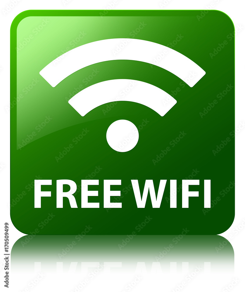 Free wifi green square button Free wifi green square button