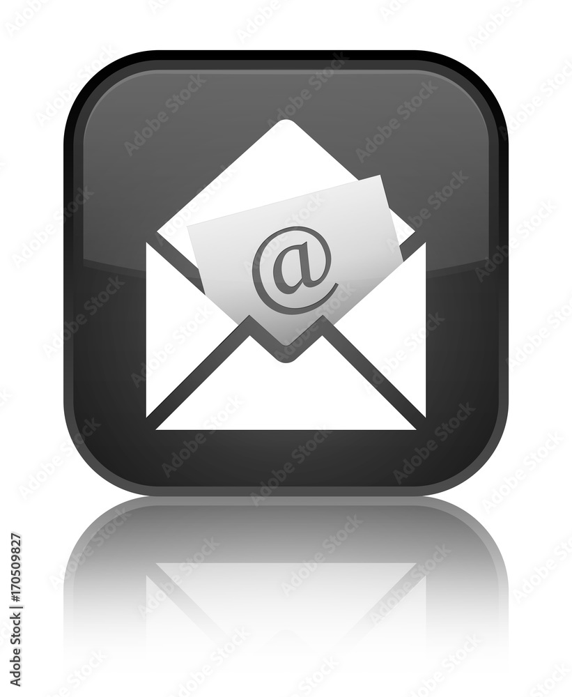 Newsletter email icon special black square button Newsletter email icon special black square button