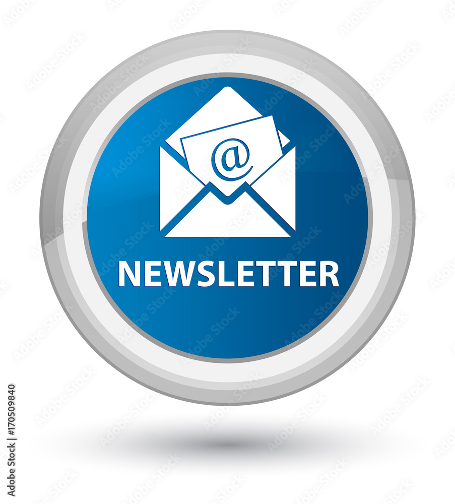 Newsletter prime blue round button Newsletter prime blue round button