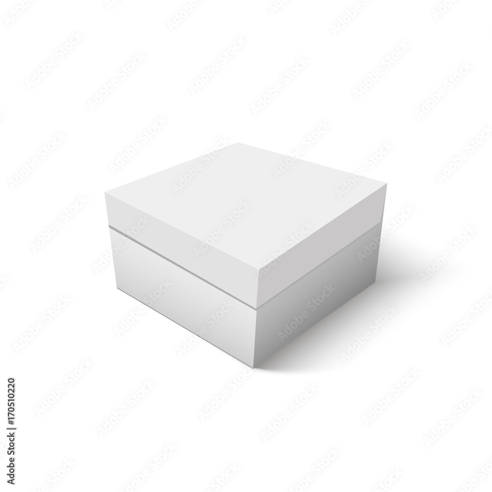 White cardboard box vector template. Paper container for product. Vector illustration. White cardboard box vector template. Paper container for product. Vector illustration.