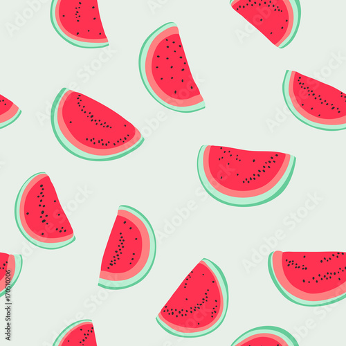 Seamless pattern with watermelons