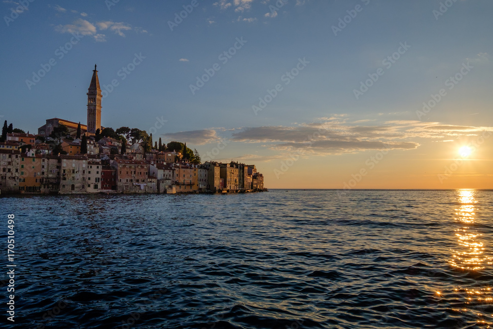 Fototapeta premium Rovinj Croatia cityscape at sunset