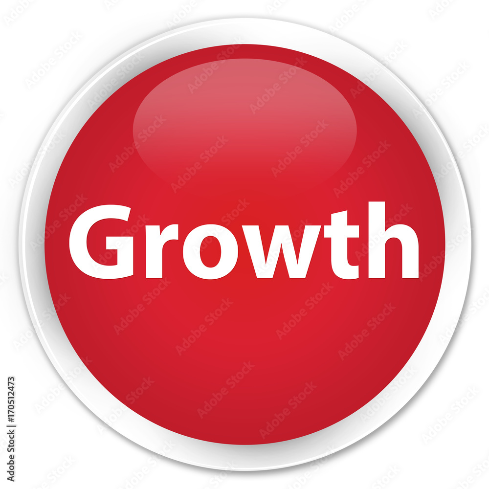 Growth premium red round button Growth premium red round button