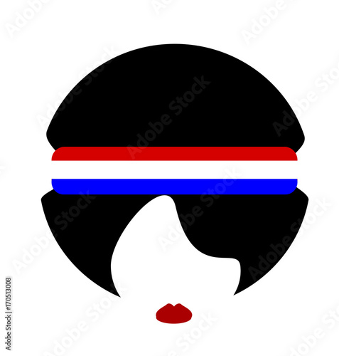 woman wearing headband and lipstick