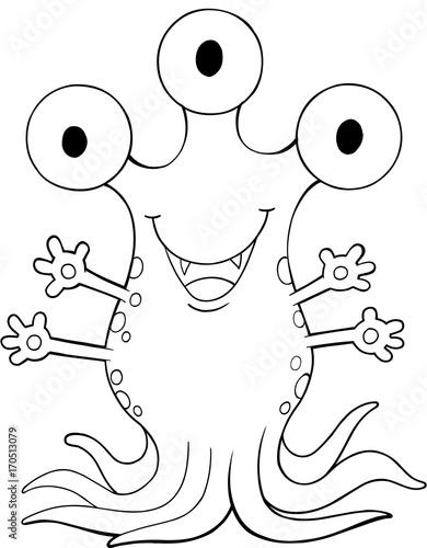 Cute Alien Monster Vector Illustration Art