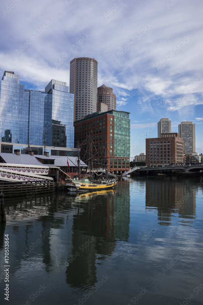 Seaport District in Downtown Boston, MA