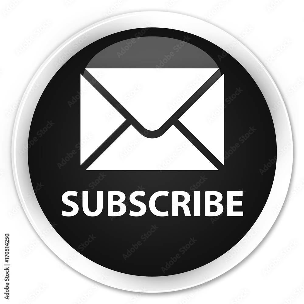 Subscribe (email icon) premium black round button Subscribe (email icon) premium black round button