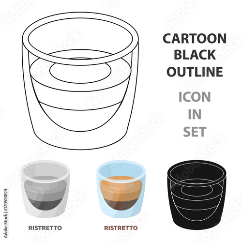 Ristretto glass.Different types of coffee single icon in cartoon style vector symbol stock illustration web.
