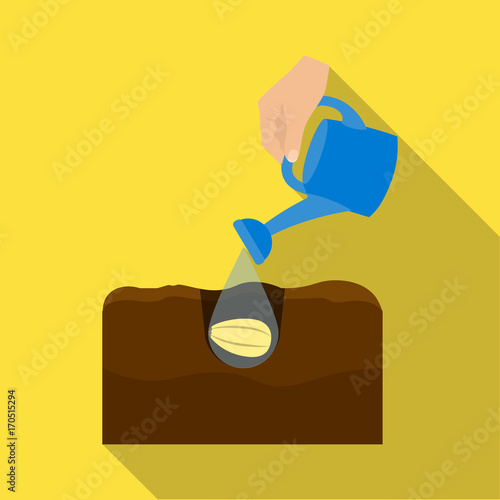 Watering single icon in flat style .Watering, vector symbol stock illustration web.