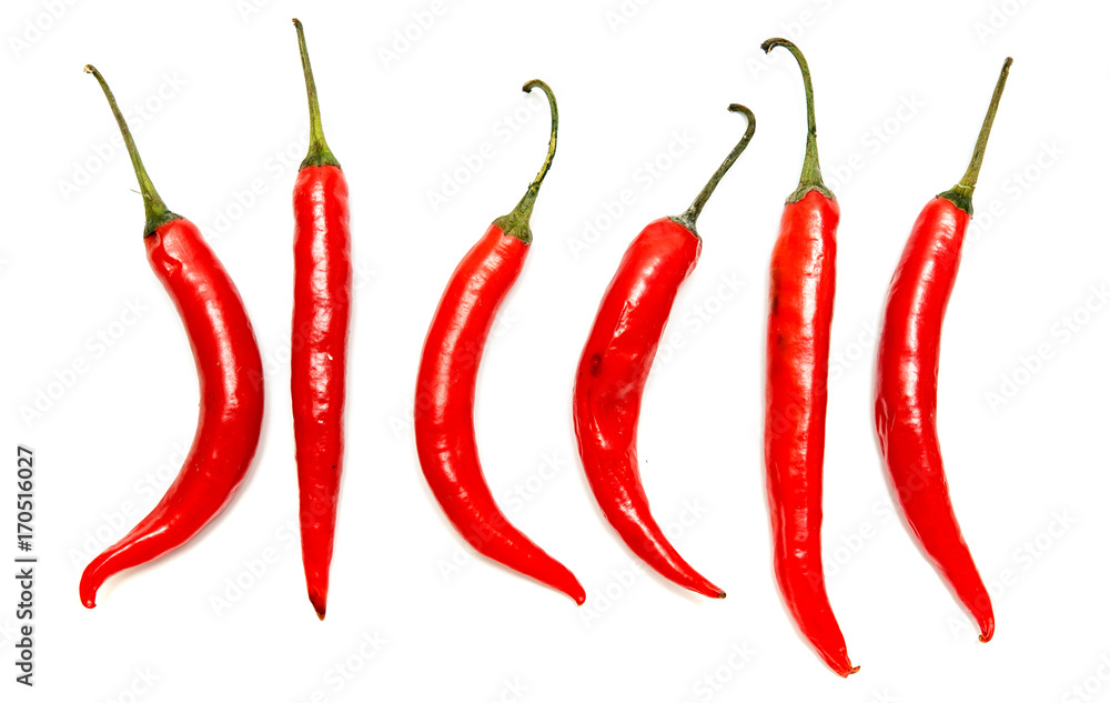 Red chile pepper bitter on white background Red chile pepper bitter on white background