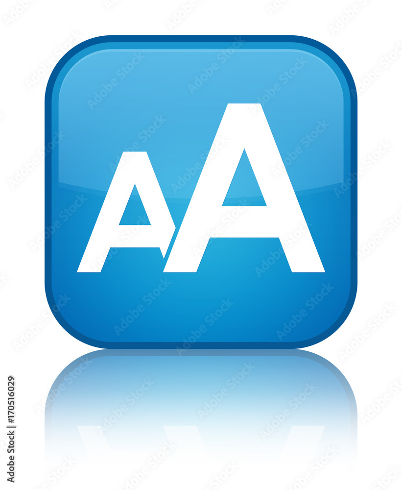 Font size icon special cyan blue square button Font size icon special cyan blue square button