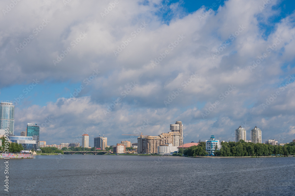 YEKATERINBURG, RUSSIA - JULY 3, 2017: Centre of Yekaterinburg city in summer time