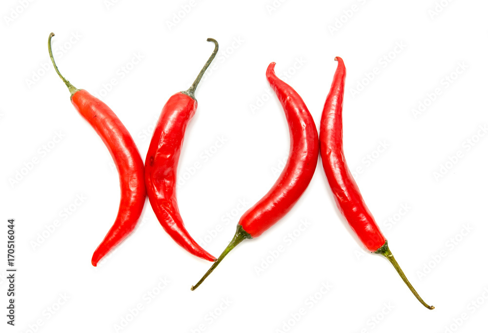 Red chile pepper bitter on white background Red chile pepper bitter on white background