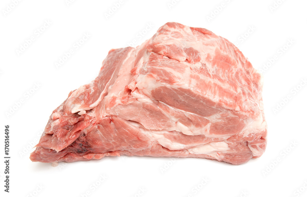 piece of raw meat fillet on a white background piece of raw meat fillet on a white background