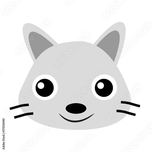 Funny Cat Face, Isolated on White