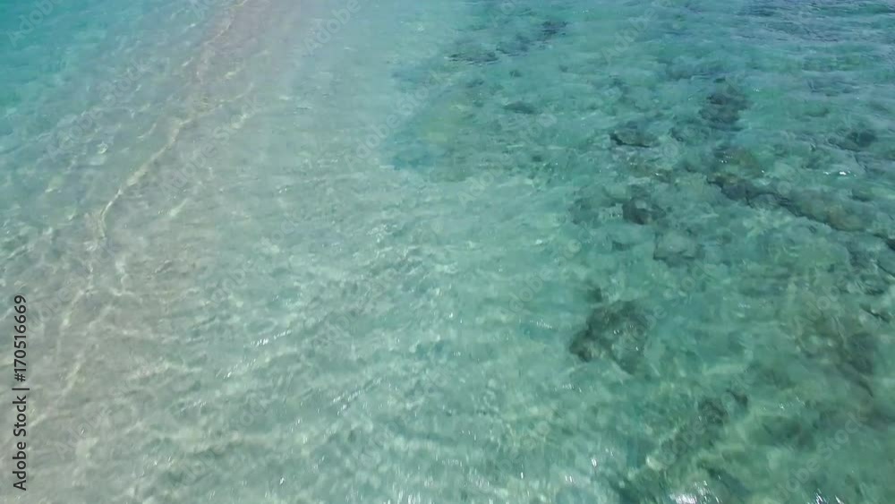 A birds eye view shot of the blue water. Shot tilts up A birds eye view shot of the blue water. Shot tilts up