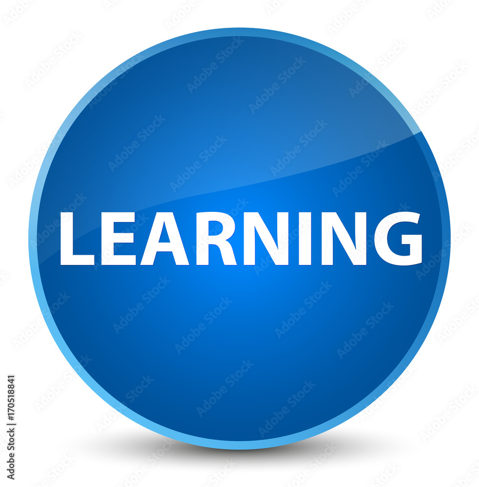 Learning elegant blue round button Learning elegant blue round button