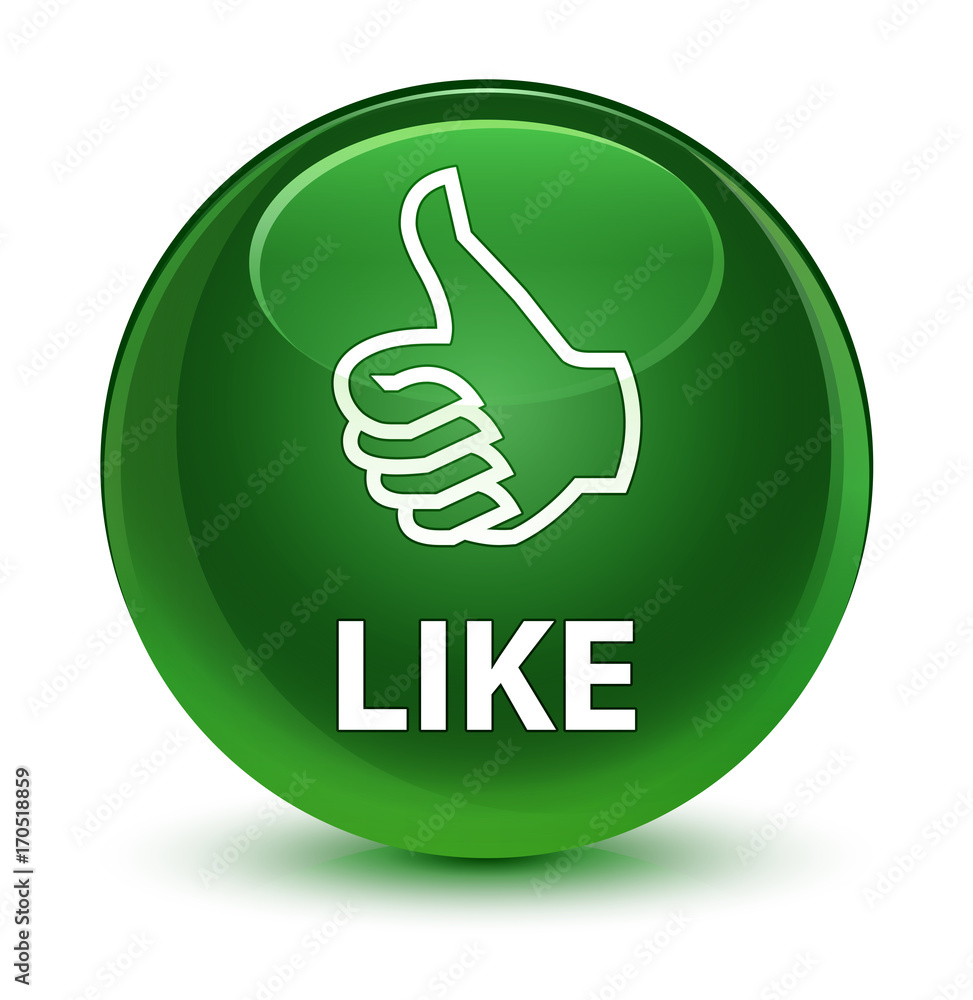 Like glassy soft green round button Like glassy soft green round button