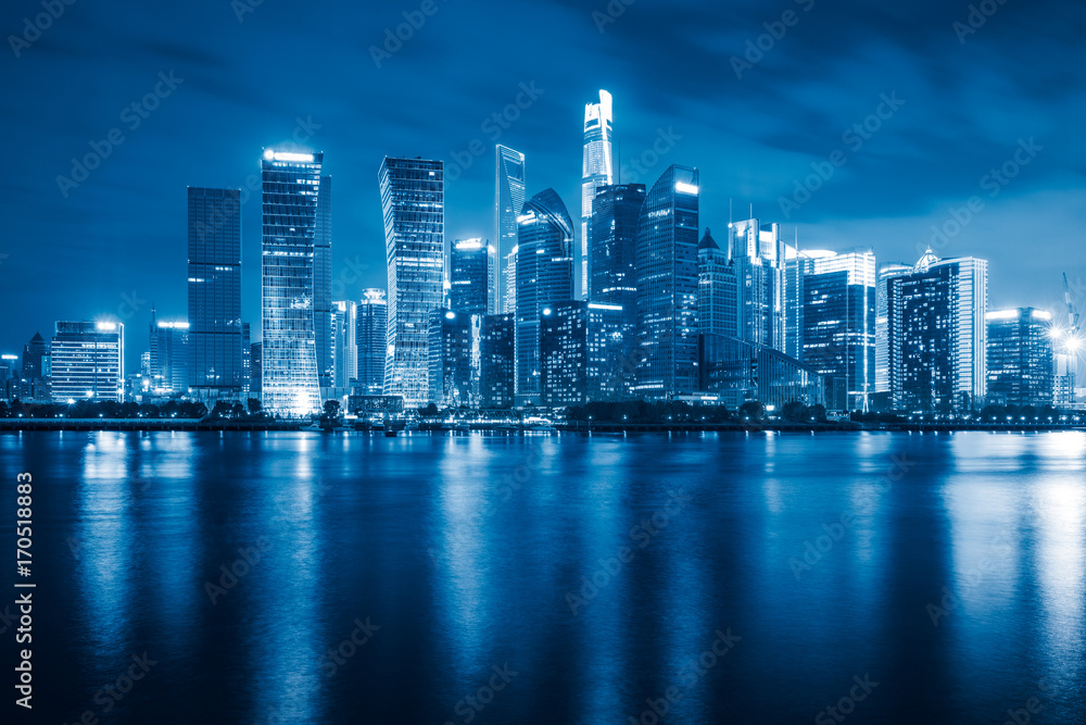 Fototapeta premium the bund skyline at night,shanghai,china.