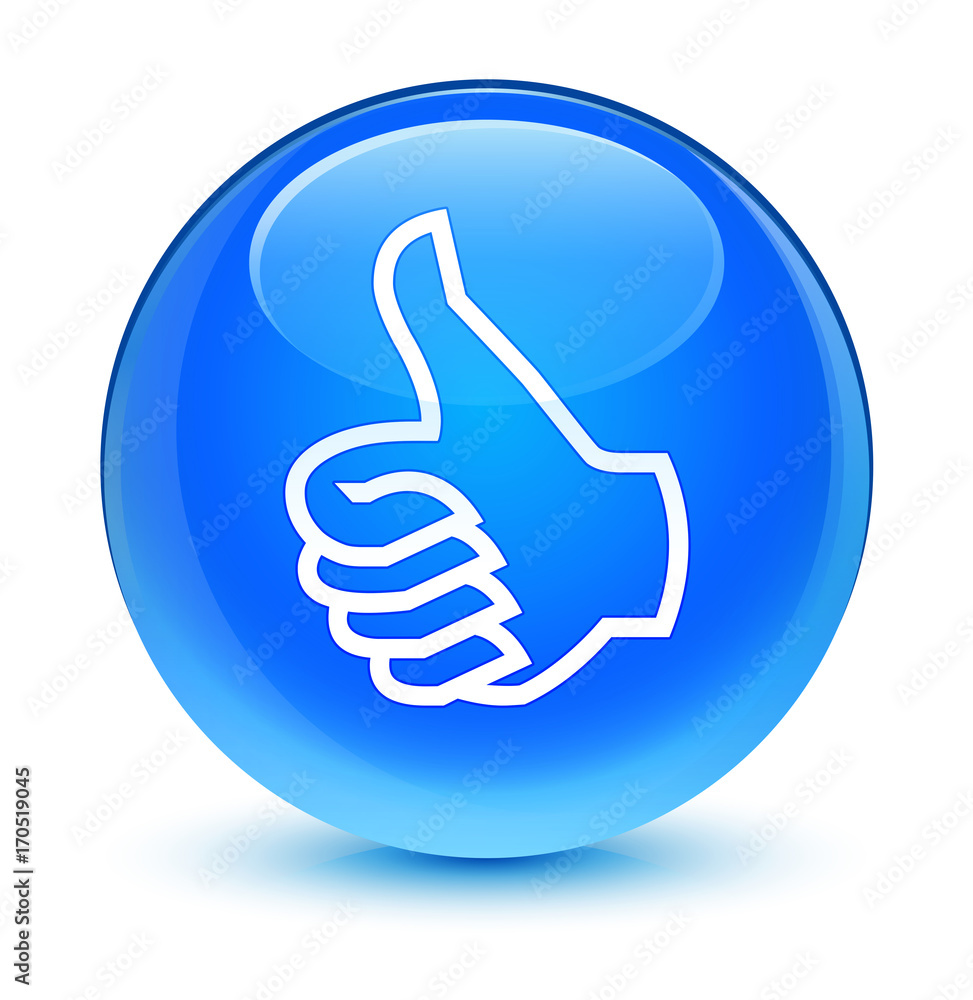 Like icon glassy cyan blue round button Like icon glassy cyan blue round button