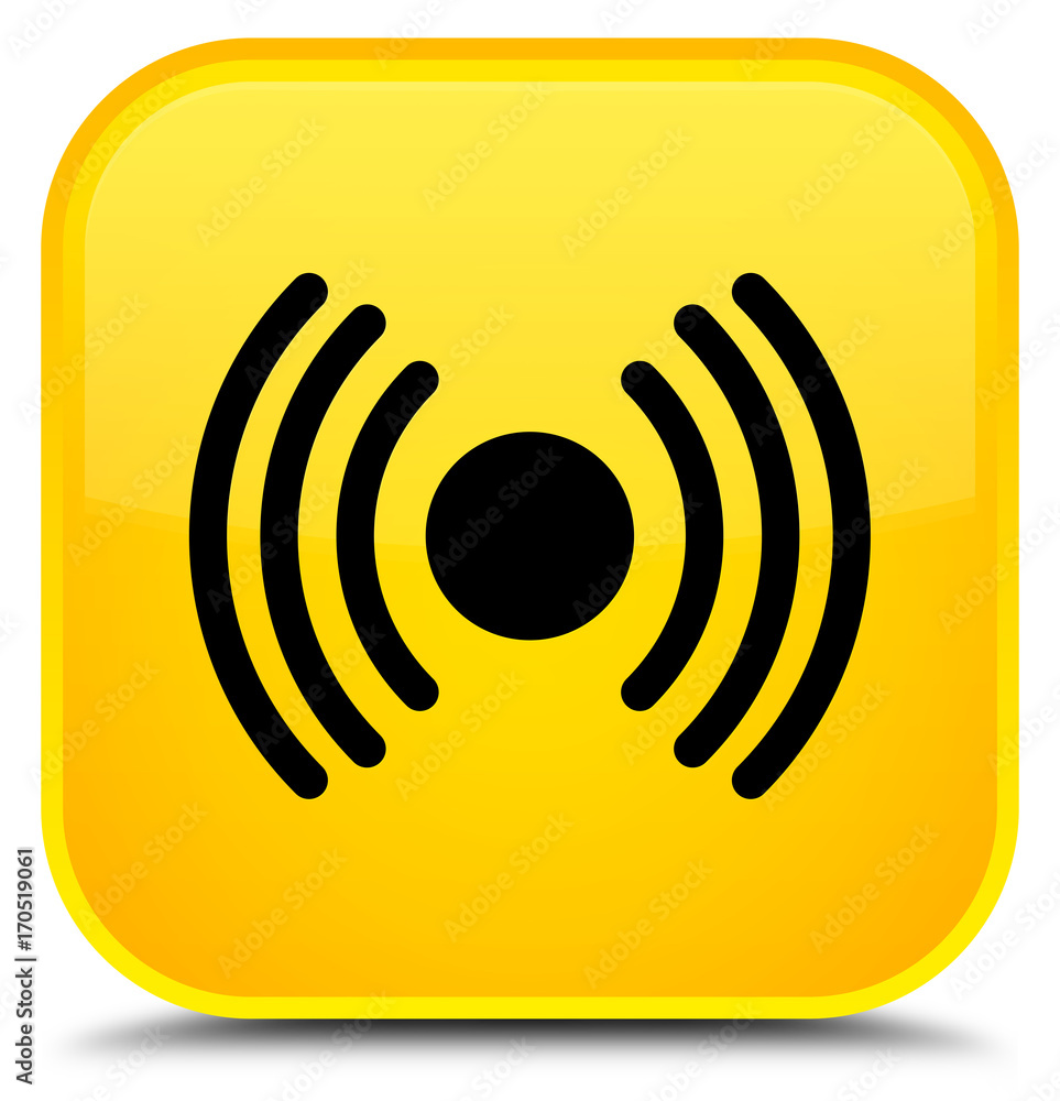 Network signal icon special yellow square button Network signal icon special yellow square button