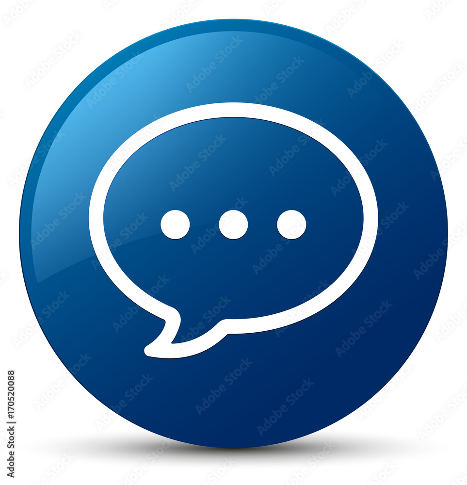 Talk bubble icon blue round button Talk bubble icon blue round button