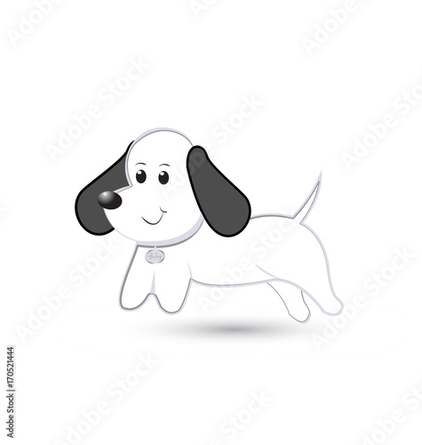 Cute little dog cartoon vector