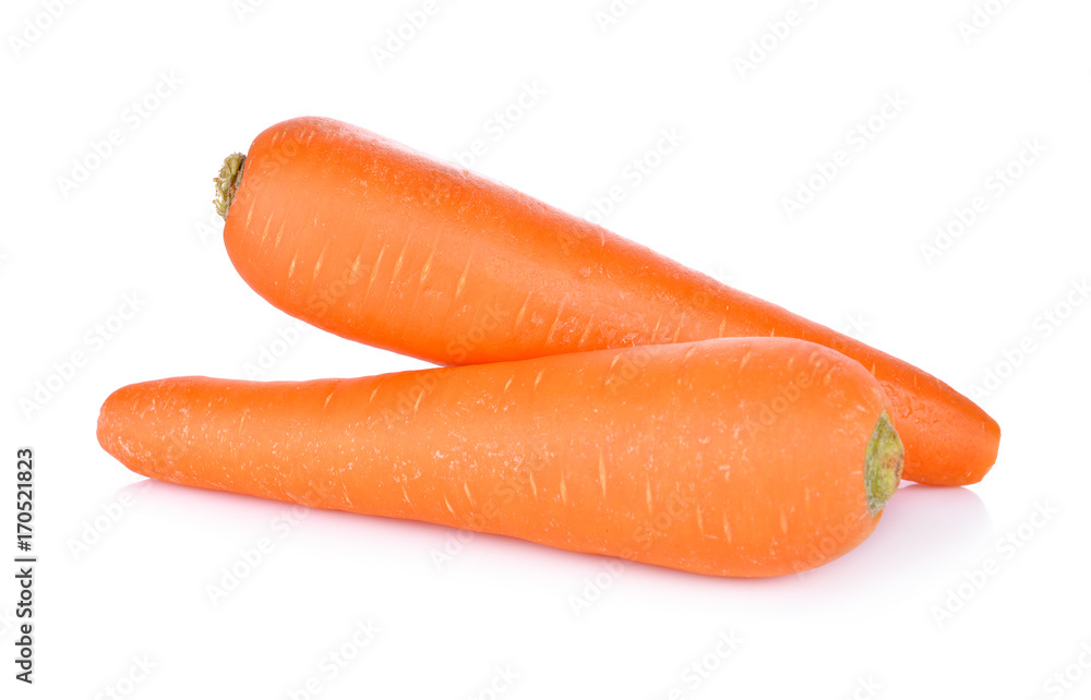 whole unpeeled fresh carrot on white background whole unpeeled fresh carrot on white background