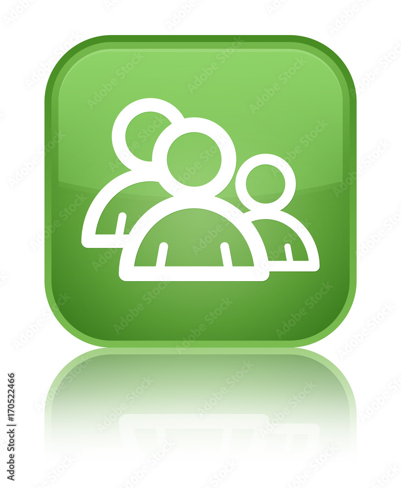 Group icon special soft green square button Group icon special soft green square button