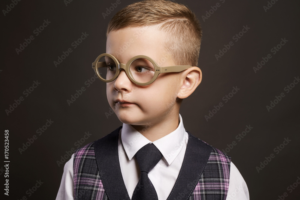intelligent child in glasses intelligent child in glasses