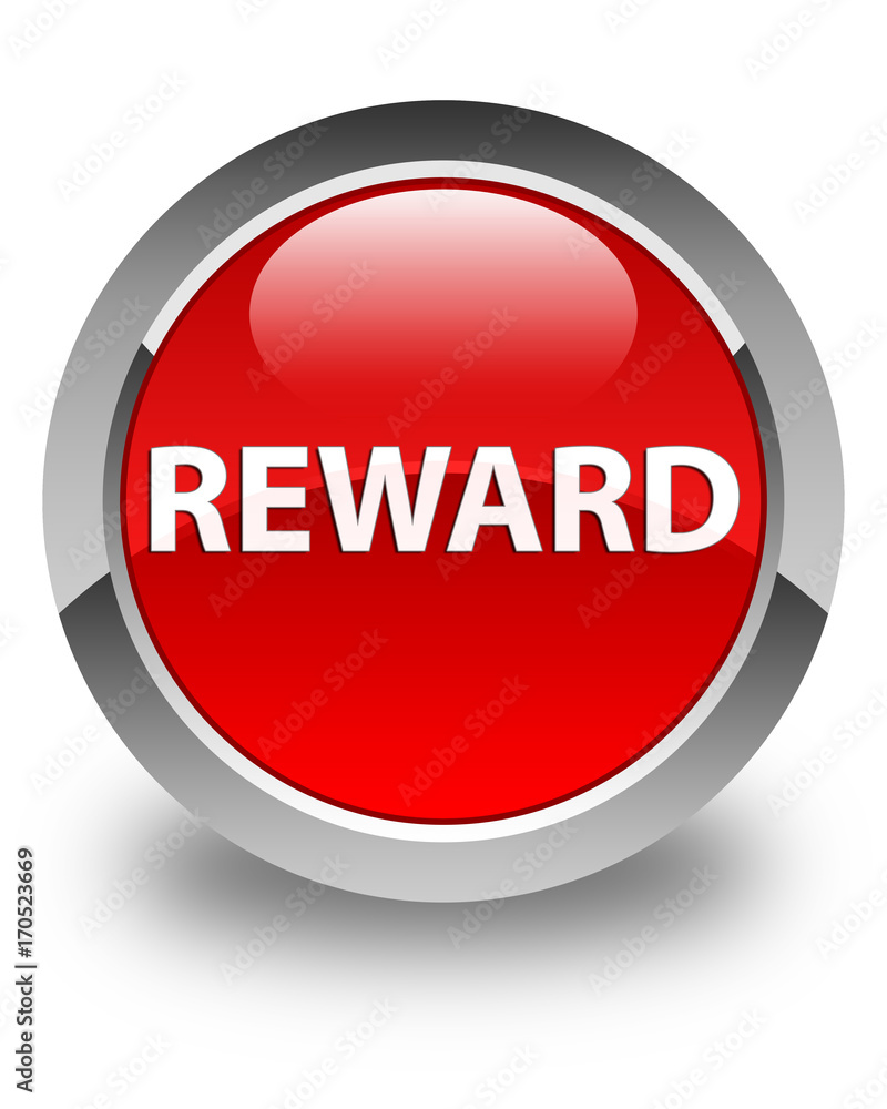 Reward glossy red round button Reward glossy red round button